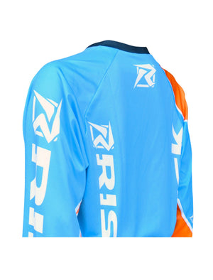 Camiseta de motocross transpirable - azul / naranja